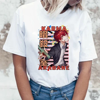 Kvinder Harajuku Mode Casual t-Shirts Mordet Klasseværelset Animationsfilm Grafisk T-shirt karma akabane Trykte Tegneserie T-shirt kvindelige