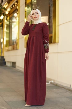 Kvinder Lang Kjole Vinter Abaya امرأة ستر Efteråret arabisk Marocian tyrkisk Kjoler Dubai Mode فساتين Hurtig levering