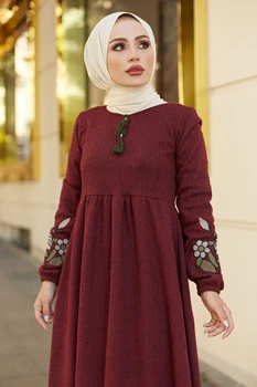 Kvinder Lang Kjole Vinter Abaya امرأة ستر Efteråret arabisk Marocian tyrkisk Kjoler Dubai Mode فساتين Hurtig levering