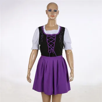 Kvinder Middelalder Kostume Kjole Sæt tyske Oktoberfest Dirndl-Kjole Cosplay Kostume Part Kjole M-5XL Plus Size Drop Shipping