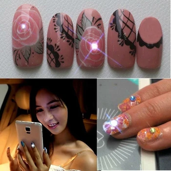 Kvinder NFC Nail Art Tips Klistermærker DIY Telefonen LED Lys Flash Part Indretning Nail Tips M76F