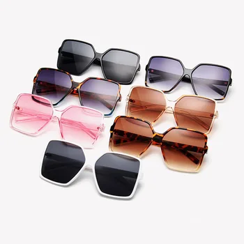 Kvinder Overdimensionerede Square Solbriller Gradient Plast Brand Designer Kvindelige solbriller UV400 Lentes De Sol Mujer Kvinder Solbriller