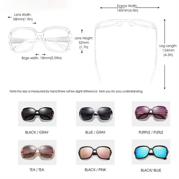 Kvinder Polariseret Kvadrat Sol Briller for Driver Mousserende Composite Skinnende Frame Briller Black Diamond Kvinders Solbriller