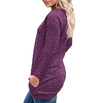 Kvinder Solid O-Neck Strikket Sweater 2020 Efterår Og Vinter Fashion Kvindelige Pullover Sweater Ladies Løs Strik Bluse Dropship