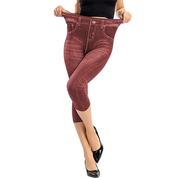 Kvinder, der er Beskåret, Varme Slanke Bukser i Høj kvalitet Stretch Bukser Efterligning Denim Bukser, Mode, Hip Trykt Til Damer