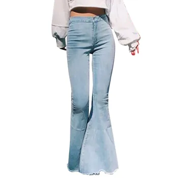 Kvinder er Blusset Bukser med Høj Talje Slanke Og Tynde Sommer Jeans Bukser Casual-Tassel Lommer Vasket Denim Mode Bukser #T3G