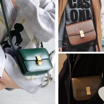 Kvindernes CL klassisk luksus tofu taske læder lås lille torv Bag Messenger Taske Mode lock-stjernede samme skuldertaske