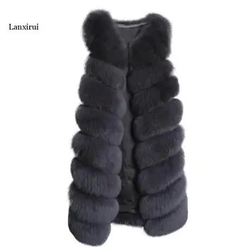 Kvindernes nye faux fox fur skulder skulder pels vest for varmt efterår, vinter mode, russiske vinter street style