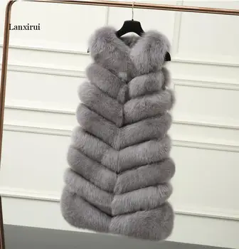 Kvindernes nye faux fox fur skulder skulder pels vest for varmt efterår, vinter mode, russiske vinter street style
