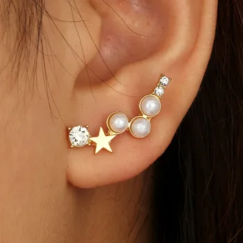 Kvinders øreringe simple geometriske fem-takkede stjerne, uregelmæssig perle øreringe mode hot salg eksplosion серьги 50*