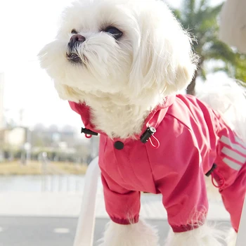 Kæledyr Hund Regnjakke Hætteklædte Tøj Reflekterende Vandtæt Jumpsiut Jakke Mode Udendørs Åndbar Tøj til Små og Mellemstore Hunde