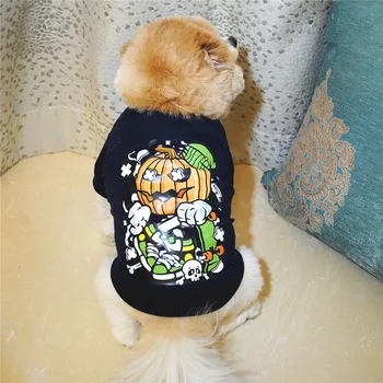 Kæledyr Hund T-shirt Kat Græskar Mønstre Tøj Søde Åndbar Dog T-shirt Dog Ærmeløs Skjorte Pet Vest Pet Fashion Kostume
