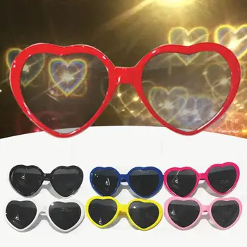 Kærlighed Hjerte Form Solbriller Ramme Lys Ændre Elsker Farverige Solbriller Speciel Effekt Briller Linse Nat Briller Kid Gaver