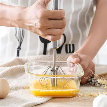 Køkken Værktøjer Semi-automatisk Egg Beater Manuel Æg Pisk Fløde under Omrøring Mixer Rustfrit Stål Mælk Blender Køkken Tilbehør