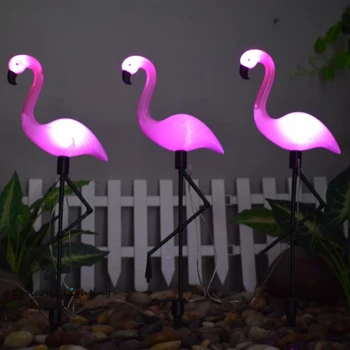 LED-Bird Lampe Flamingo Solenergi Lys Udendørs Hegn Lys Gårdhave i Sol Led-Lampe Vandtæt Uden Deco Sol Lys