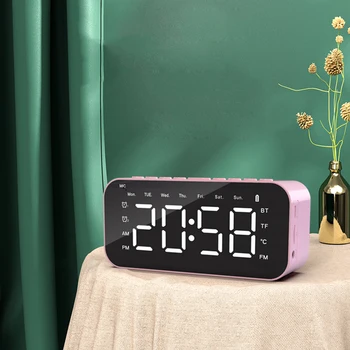 LED-Dobbelt Alarm Clock Display Vækkeur Bærbare Smart Højttaler High-definition Lyd Kvalitet Trådløse Bluetooth Højttaler