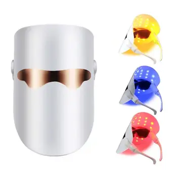 LED Facial Mask 3 Farver Lys Foton Terapi Rynke Acne Kridtning Stramme Behandling, hudpleje, Skønhed Spa Maske Enhed hjemmebrug