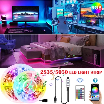 LED Lys Strips 5V USB Bluetooth-APP Control Infrarød Controller 5050 2835 RGB Fleksible Tape TV PC-Baggrundsbelysning, med Synkroniseret til Musik