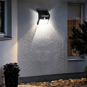 LED Solar Lampe Motion Sensor Udendørs Have Lys Vandtæt Lys for, Balkon, Veranda, Gårdhave væglamper Sollys Drevet