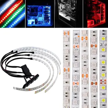 LED Strip Light PC Hvide Lys Fleksibelt for Lyse Computer 60CM(Kabel+Lys) Vandtæt Sag SMD LED Strip Light
