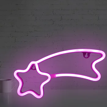 LED USB Drevet Nat Lampe Meteor Formet Neon Skilte, Lys, Kunst Væggen Hænger butiksvindue Modellering Parti Hjem Soveværelse Dekoration