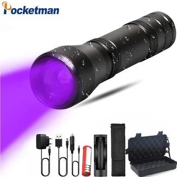 LED-UV-Lommelygte UV-Lys L2/T6 hvid lys LED Torch Light 5Mode Zoomable 395nm Ultra Violet Lys Blacklight af 18650 Batteri