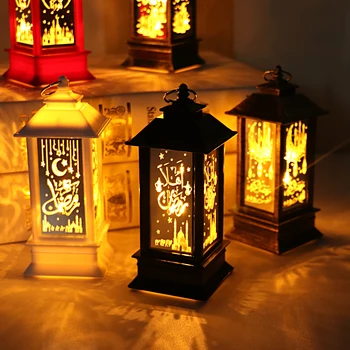 LED-Vind Light Ramadan Lantern Dekoration til Hjemmet Scene Ferie Gaver EID Mubarak Håndværk Ornamenter Islam Muslimske Part Indretning