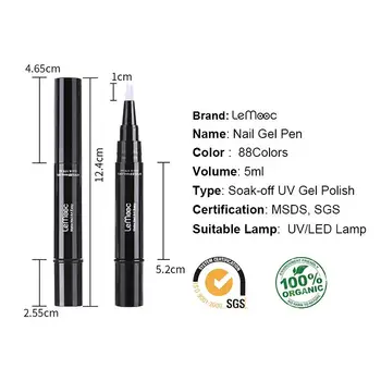 LEMOOC 5 ml Gel Neglelak Nail Pen Farver, Glitter Nail Gel Polish Hybrid Dawdler UV-Nail Art Gel Lak Til Negle