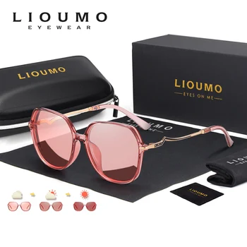 LIOUMO 2021 Mode Solbriller Til Kvinder Fotokromisk Polariseret Shopping Sol Briller Damer Luksus Eyewear UV400 gafas de sol