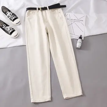 LISM Kvinder Jeans Bukser Fritid Løs Casual Høj Talje Vintage Straight Jeans Kvinder koreansk Stil Alle-Match Enkel Denim Bukser