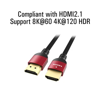 LONGON 8K HDMI 2.1 Kabel-4K 120Hz 48 gbps HDMI-Kabler HDMI 2.1 Kabel til PS5 RTX3080 RTX3090 8K-TV Skifte Slank Kabel 0.5 M