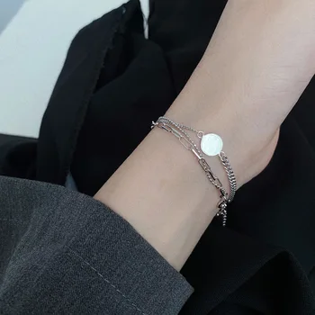 La Monada Fint Sølv 925 Smykker Armbånd Kvinde Kvinde Dobbelt Lag Minimalistisk Perle Armbånd Til Kvinder 925 Sterling Sølv