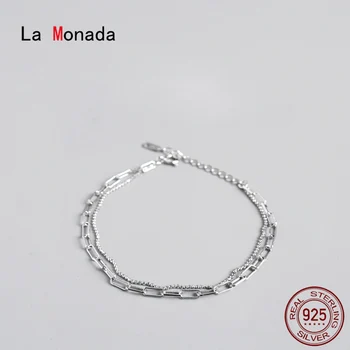 La Monada Fint Sølv 925 Smykker Armbånd Kvinde Kvinde Dobbelt Lag Minimalistisk Perle Armbånd Til Kvinder 925 Sterling Sølv