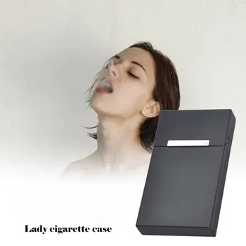 Lady Aluminium Cigaret Slim Box Cigar Tilbehør Tilfælde cigartobak Nem at bære Max Storage Container gaveæske 6 Farver