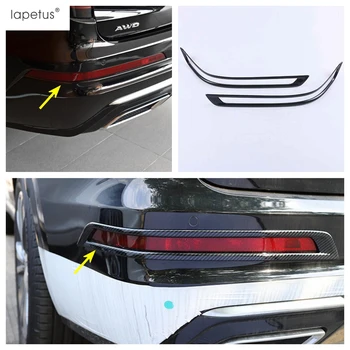 Lapetus Front / Bag Kofanger, tågelygter Lamper Dække Trim ABS Chrome / kulfiber Look Tilbehør Til Cadillac XT6 2020 2021