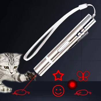 Laser Pointer at Drille Kat Stick USB-Opladning, 3 Forskellige lyskilder Sjove Mønstre Pirring Kat Hund Interaktivt Legetøj Kæledyr Supplie