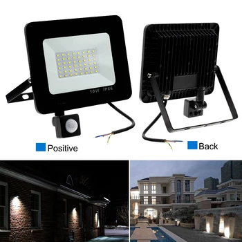 Led Flood Light, Motion Sensor Projektør 50W 30W 20W 10W 220V IP65 Udendørs have Spot Garage LED væglampe, Lys, Varme Kulde whit