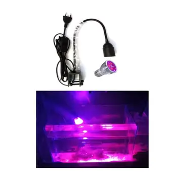 Led akvarium belysning mini led vokset lampen E27 fatning max 30mm svanehals clamp lamp for fisk, plante marine koralrev alger