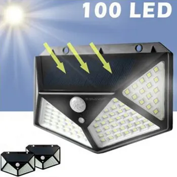 Led-lyskilde motion sensor Væg Lampe soldrevet Lys Vandtæt væglampe udendørs vandtæt Nat Belysning
