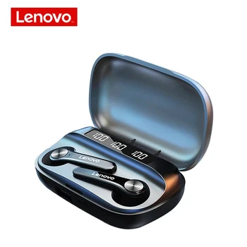 Lenovo QT81 TWS bluetooth-5.0 Øretelefon LED Power Displayet 1200mAh HiFi Stereo-Bas Vandtæt Sport Headset Hovedtelefon med Mikrofon -