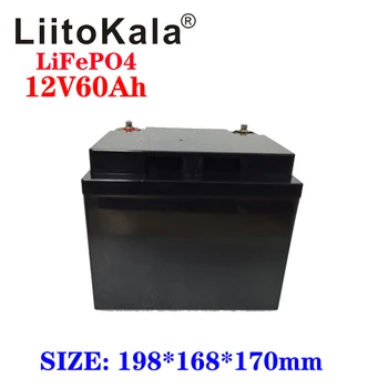 LiitoKala 12V 60Ah Deep Cycle LiFePO4 Genopladelige Batteri 12.8 V 60Ah Levetid 4000 med Indbygget BMS Beskyttelse