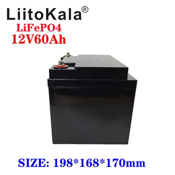 LiitoKala 12V 60Ah Deep Cycle LiFePO4 Genopladelige Batteri 12.8 V 60Ah Levetid 4000 med Indbygget BMS Beskyttelse