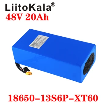 LiitoKala 18650 48V 20ah 13S6P Lithium Batteri 48V 20AH 1000W el-cykel batteri Indbygget 20A BMS 54.6 V 2A oplader