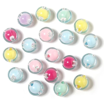 Linsoir runde Akryl perler 10mm 100pcs/Masser candy farve til smykkefremstilling-armbånd til børn, mix farve pandora armbånd