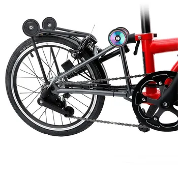 Litepro Foldecykel Til Brompton Easywheel Fortykkelse Solid Aluminium Legering, Gummi Hjul, Bageste Rack Let Hjul