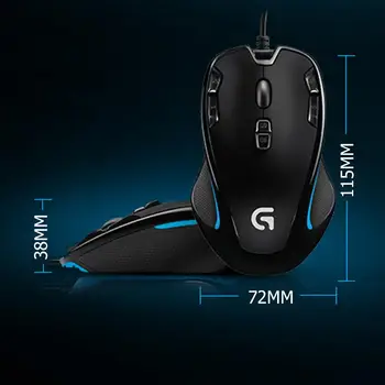 Logitech G300s Ambidextrous Optical Gaming Mouse 9 Programmerbare Knapper