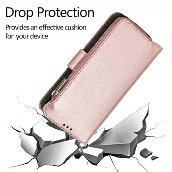 Luksus Flip Lynlås Card Holder Læder taske Til iPhone 12 Mini-11 Pro X XS ANTAL XR 6 6s 7 8 5 5s Plus SE 2020 Tegnebog, Mobiltelefon Dækning