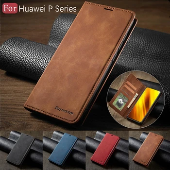 Luksus Læder Etui Til Huawei P40 P20-P30 Mate 30 20 Pro Lite S Smart Plus 2020 2019 Magnetisk Flip Wallet Telefon Taske Cover Coque