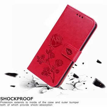Luksus Læder Flip Book Case til Sony Xperia XP / X Ydeevne F8131 F8132 Rose Flower Pung Stå Tilfælde Telefonens Cover Taske coque