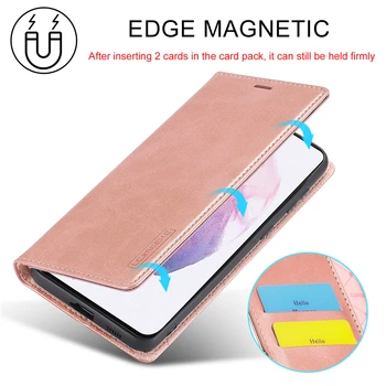 Luksus Læder Tegnebog Magnetisk Flip Phone Case For Samsung Galaxy S21 Plus Card Holder S21 Ultra Bagcoveret Bog